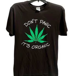 Delta Pro Weight graphic tee with leaf design 
“ Don’t Panic It’s Organic “